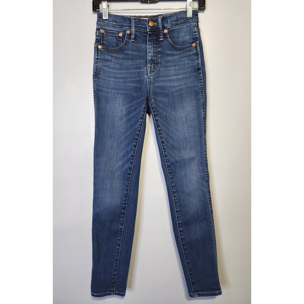 Madewell Jeans Womens Sz 24 Blue Denim 10" High Rise Skinny Medium Wash‎ Stretch